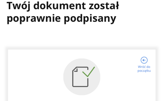 Zcreeen z rządowego programu do podpisywania dokumentów