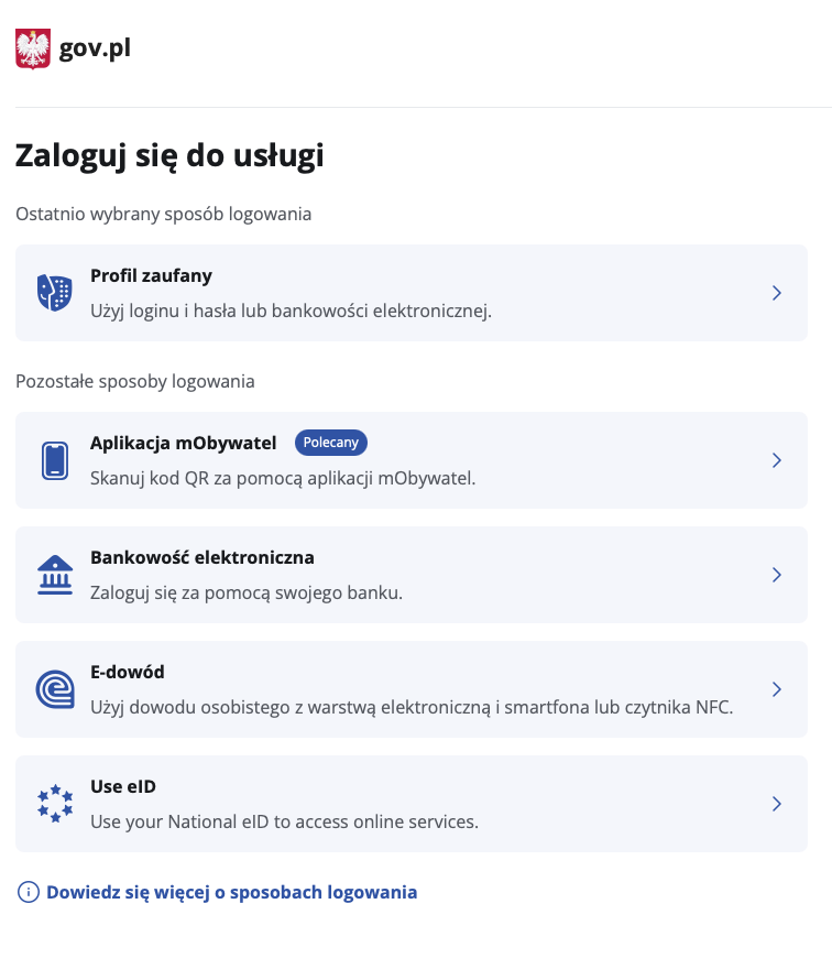 Sposoby logowania się do epuap screen