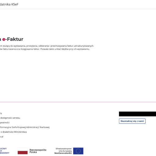 Widok KSEF po zalogowaniu się do systemu