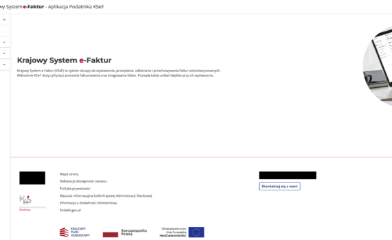 Widok KSEF po zalogowaniu się do systemu