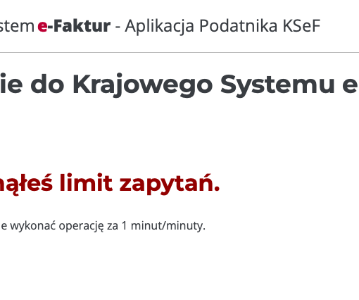 Zrzut ekranu o błędach logowania do KSEF