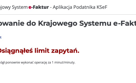 Zrzut ekranu o błędach logowania do KSEF